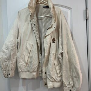 Polo Ralph Lauren Made In USA Bomber Jacket Harrington VTG Crest Khaki Men Sz XL